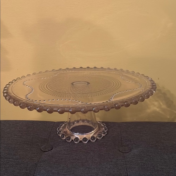 Vintage Glass Cake Stand - Pink - Picture 5 of 8